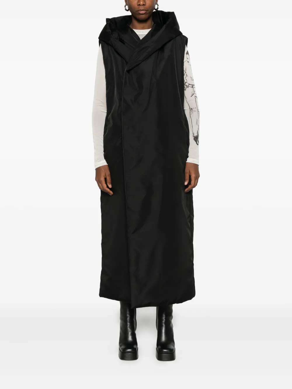 Rick Owens Drkshdw Sleeveless Padded Coat In Black