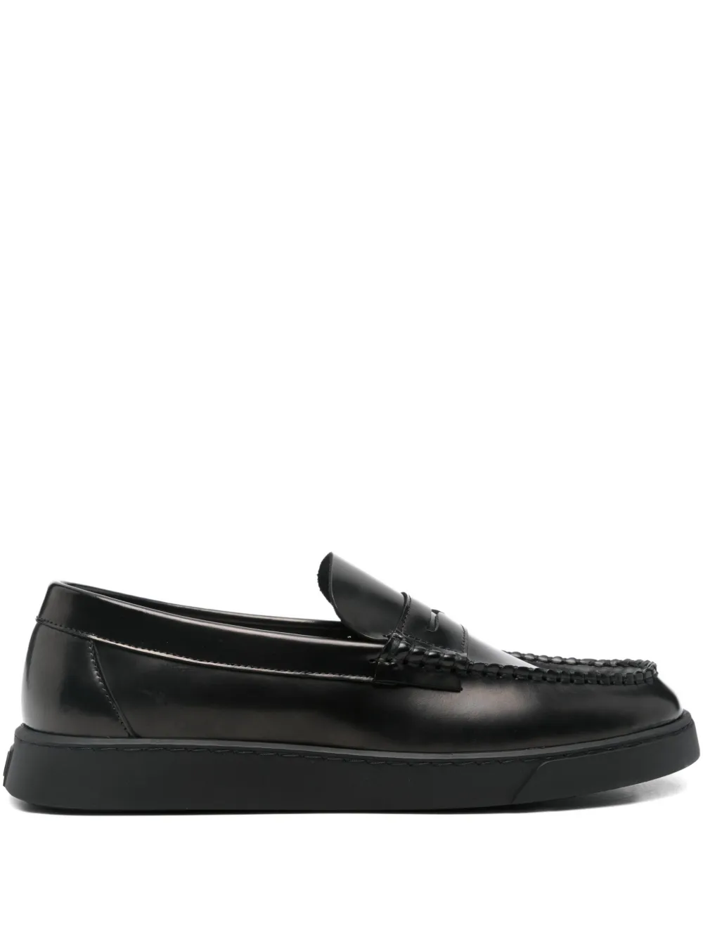 REFERENC penny leather loafers Black