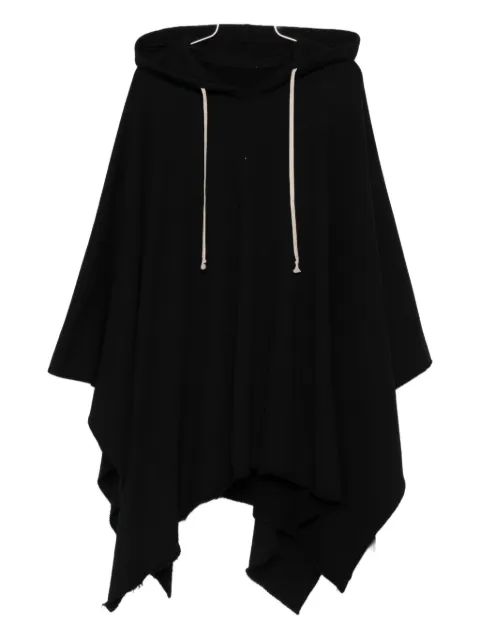 Rick Owens DRKSHDW hooded frayed-hem poncho