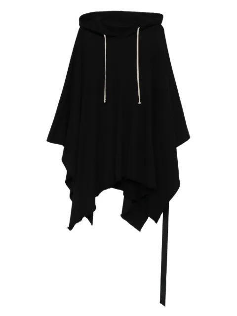 Rick Owens DRKSHDW hooded frayed-hem poncho