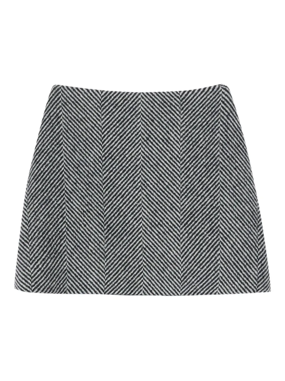 Ermanno Scervino Herringbone-pattern Mini Skirt In Gray