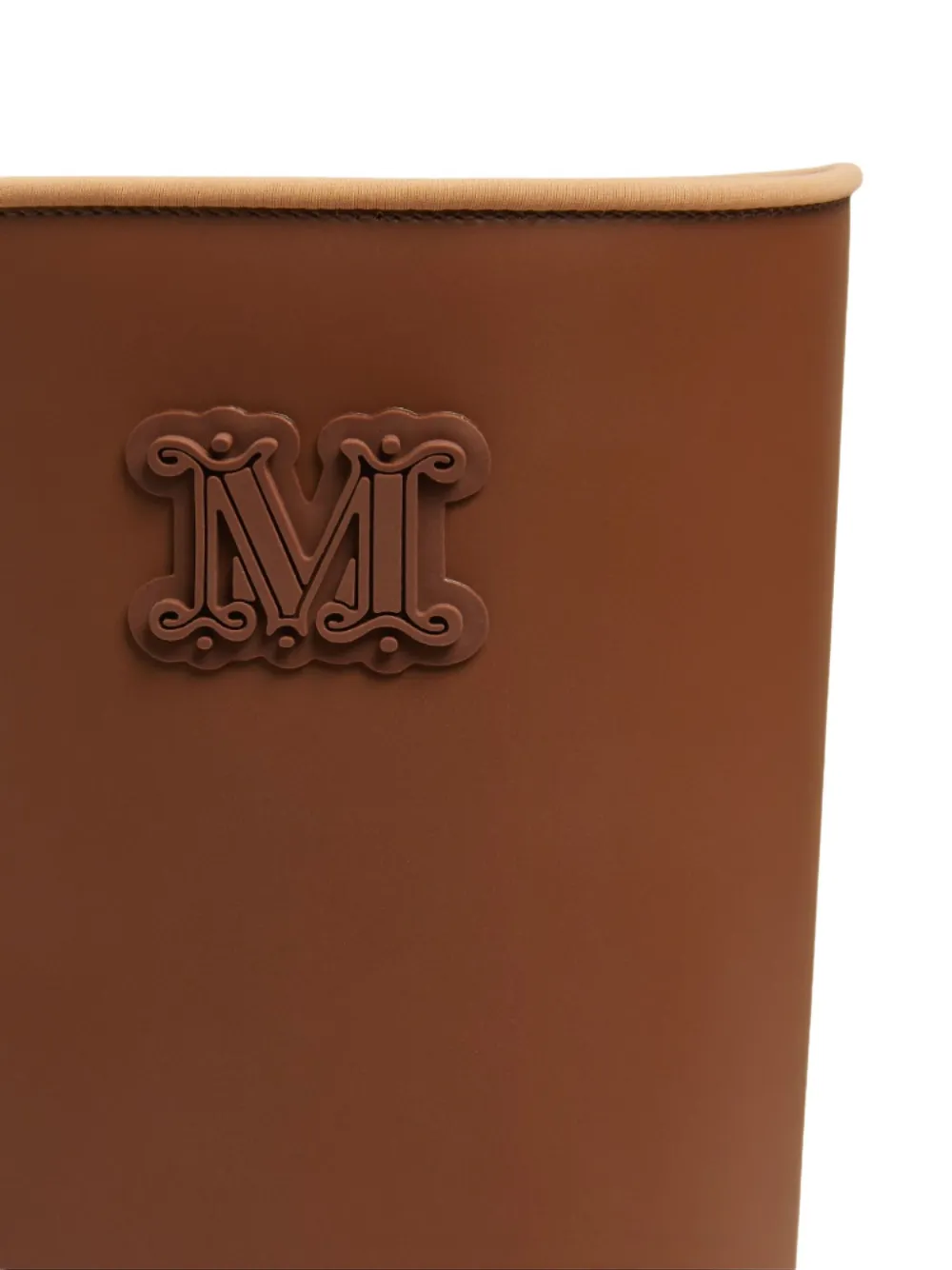 Max Mara Logo-embellished Block-heel Boots In Brown