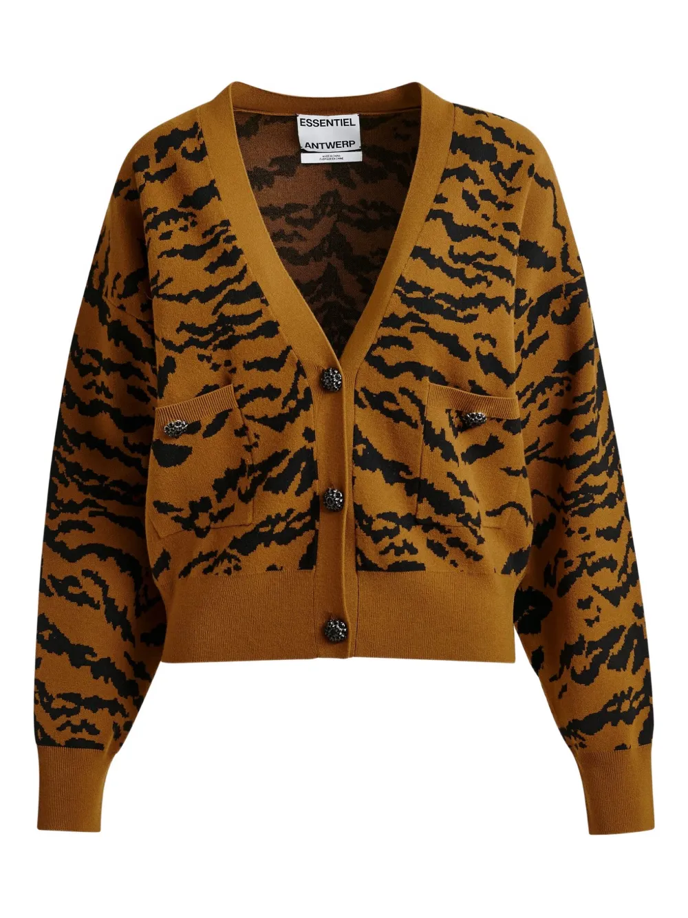 Essentiel Antwerp Icali tiger-pattern cardigan | Brown | Image 1