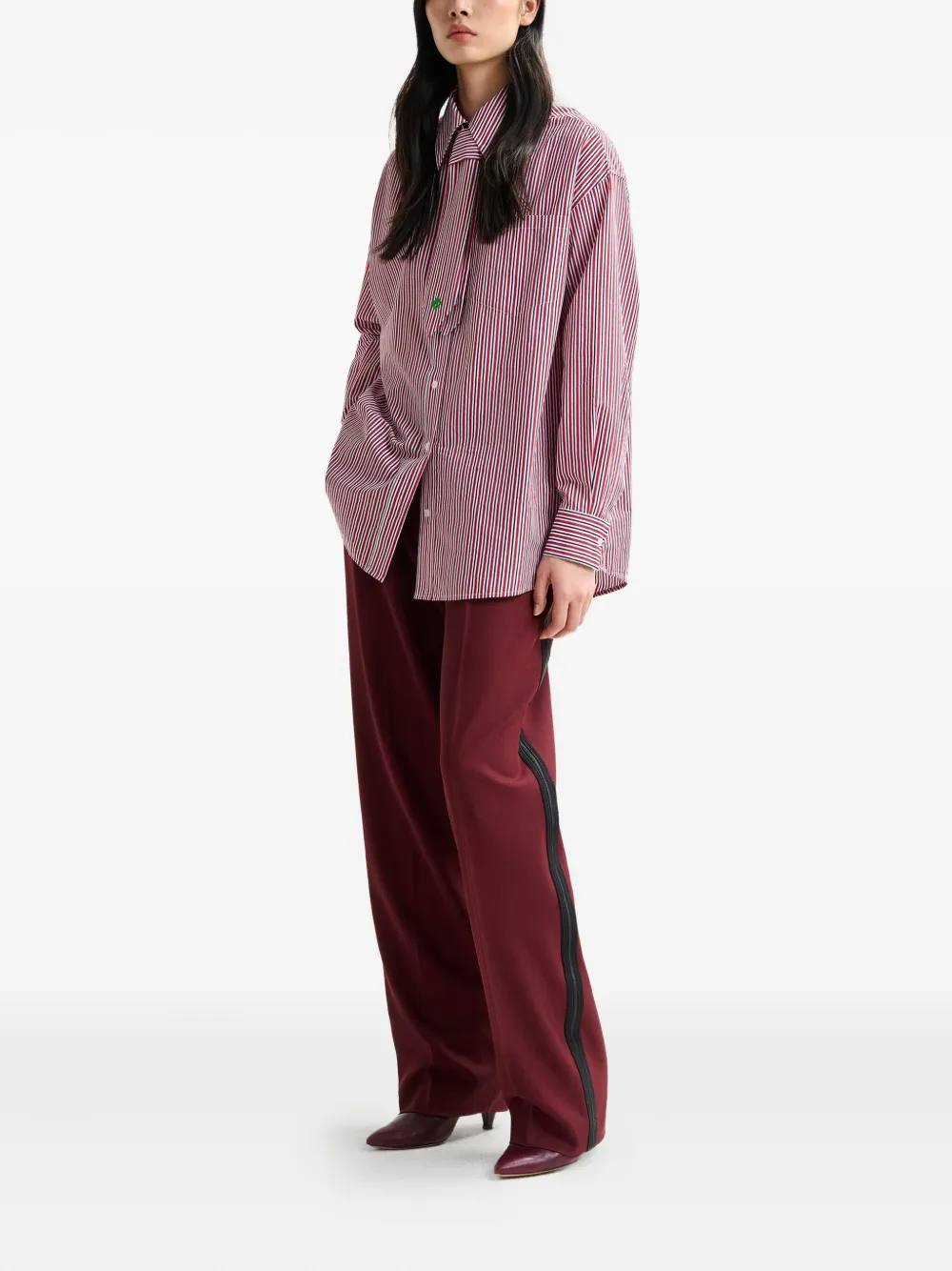 Essentiel Antwerp stripe-pattern shirt - Rood