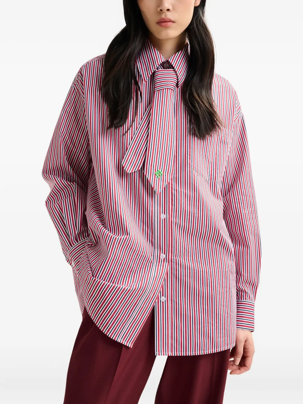 Essentiel Antwerp Stripe-pattern Shirt In Pink