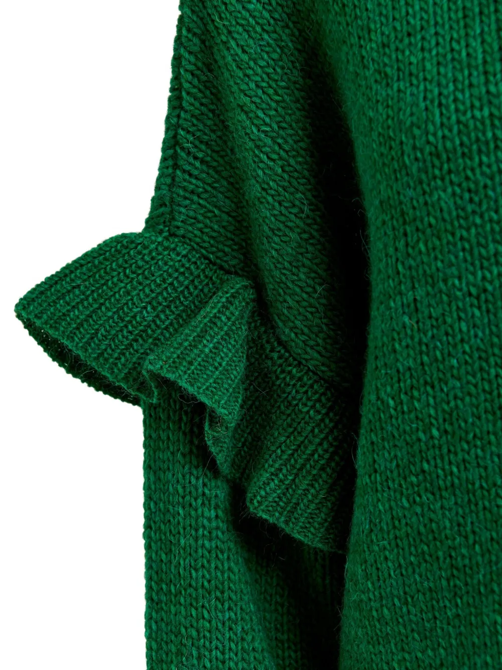 Essentiel Antwerp Ijune Ruffle-detail Sweater In Green