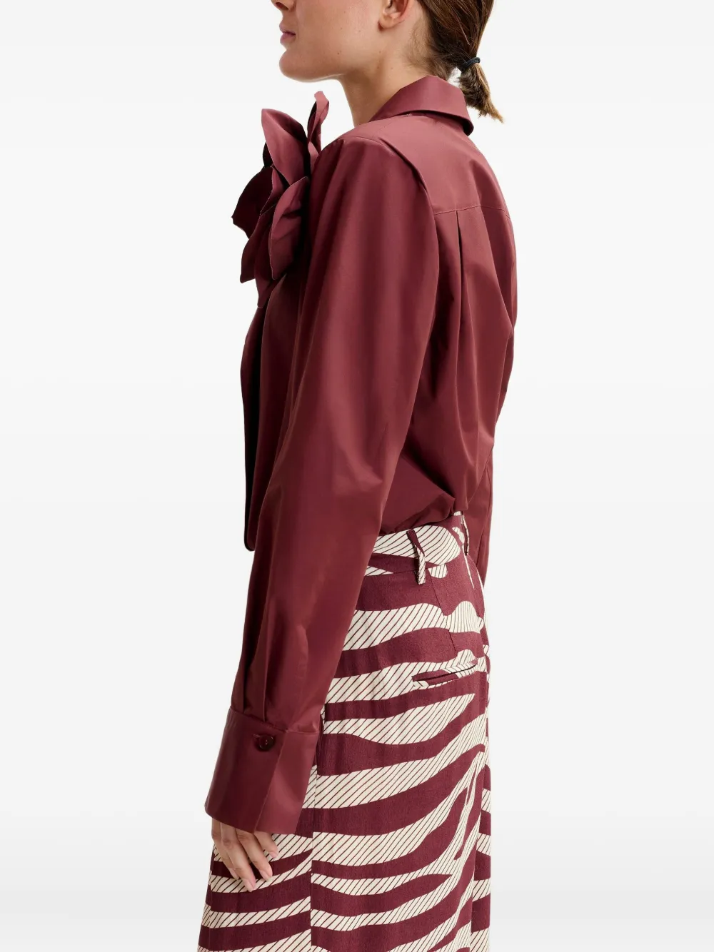 Essentiel Antwerp Rose-embellishment Shirt In Brown