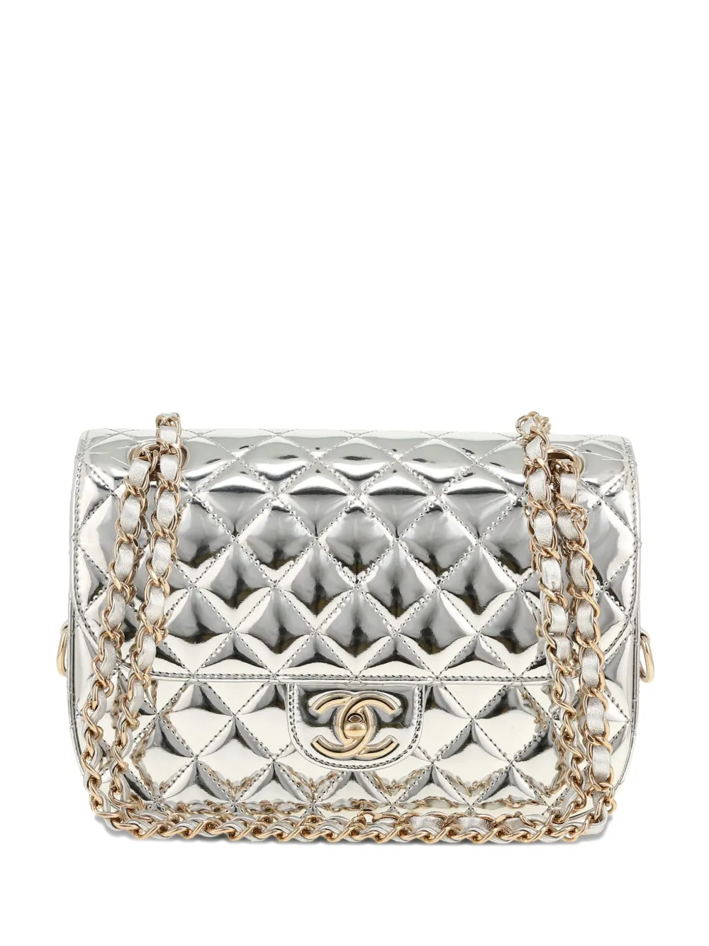 CHANEL Pre-Owned Timeless quilted chain-strap cross body bag - シルバートーン CHANEL Pre-Owned Timeless quilted chain-strap cross body bag - シルバートーン