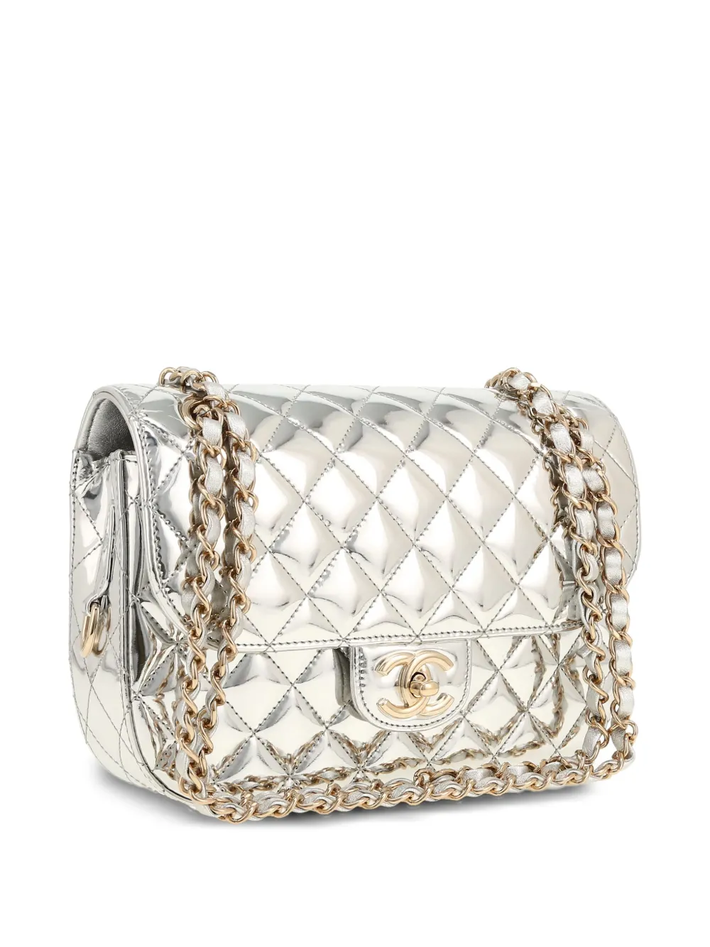 CHANEL キルティングレザーバッグ シルバー CHANEL Pre-Owned Timeless キルティング ショルダーバッグ | シルバー