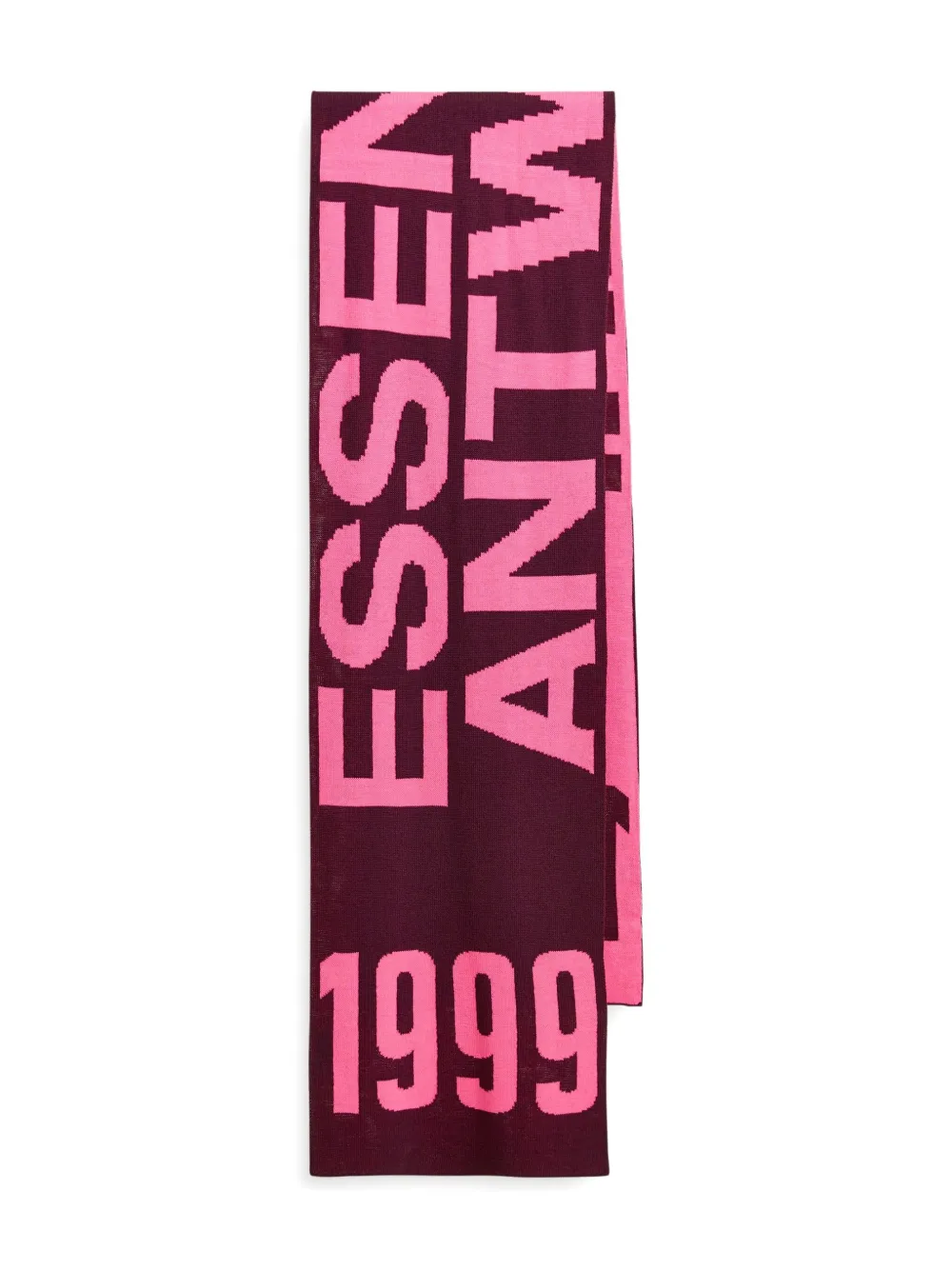 Essentiel Antwerp intarsia logo scarf | Red | Image 1