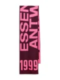 Essentiel Antwerp intarsia logo scarf - Red