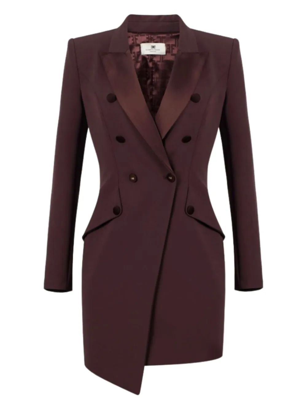 Elisabetta Franchi double-breasted satin-lapel mini dress | Red | Image 1