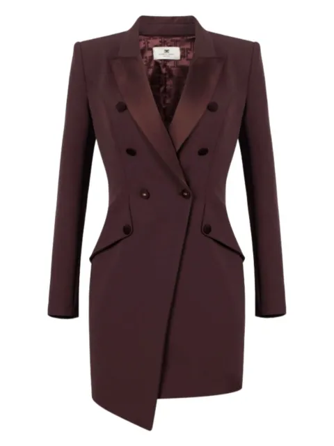 Elisabetta Franchi double-breasted satin-lapel mini dress
