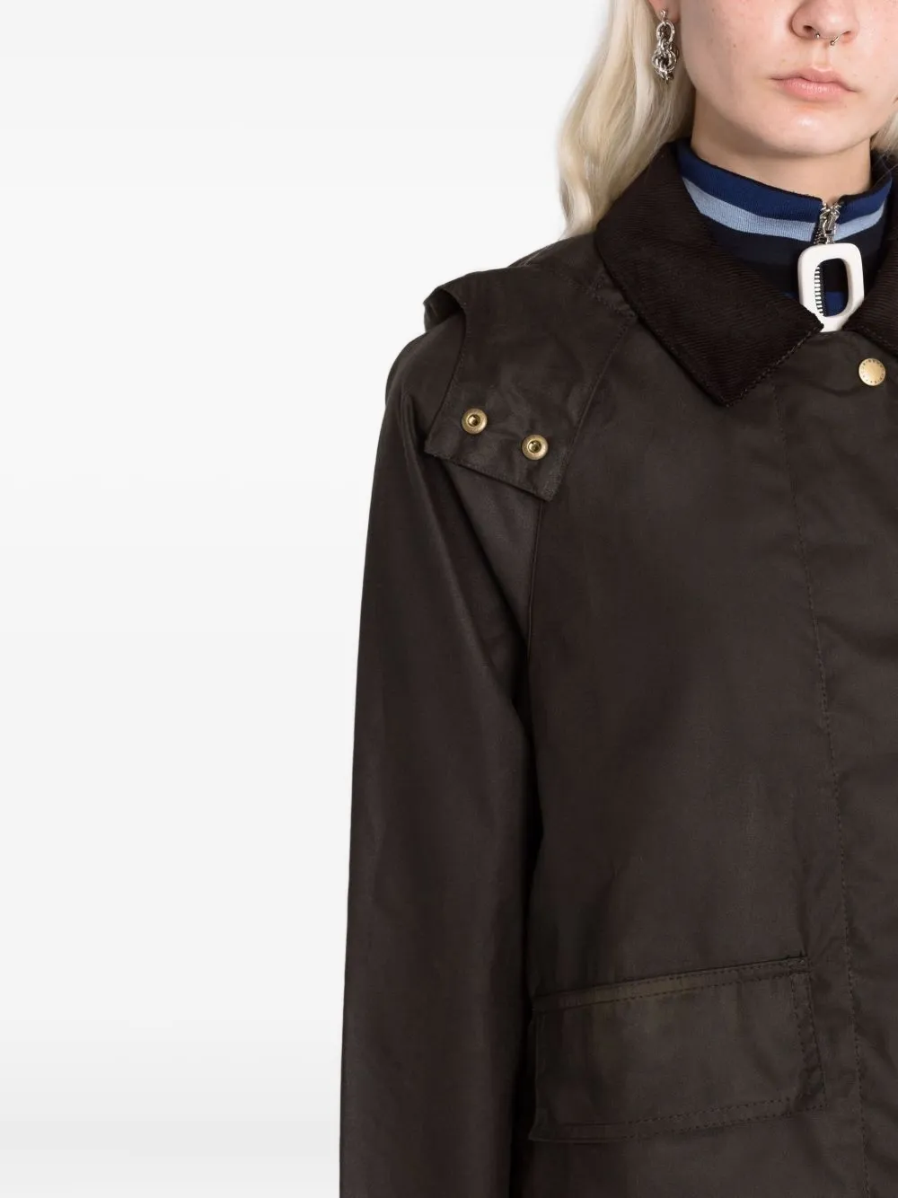 Barbour Avon Hooded Jacket In Brown