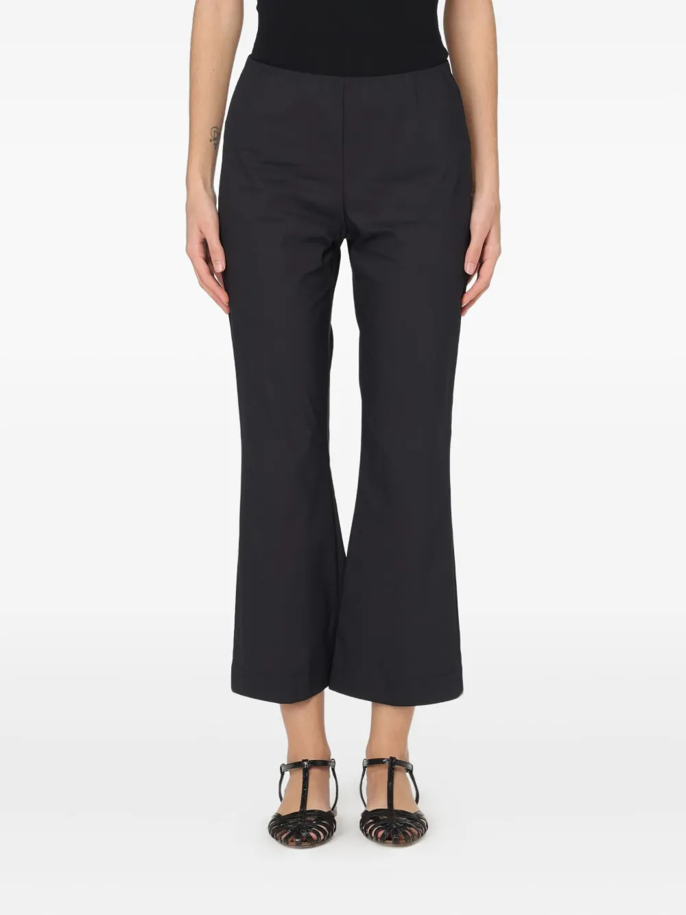 Liviana Conti flared cropped trousers - Schwarz