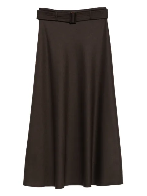D.Exterior belted A-line skirt