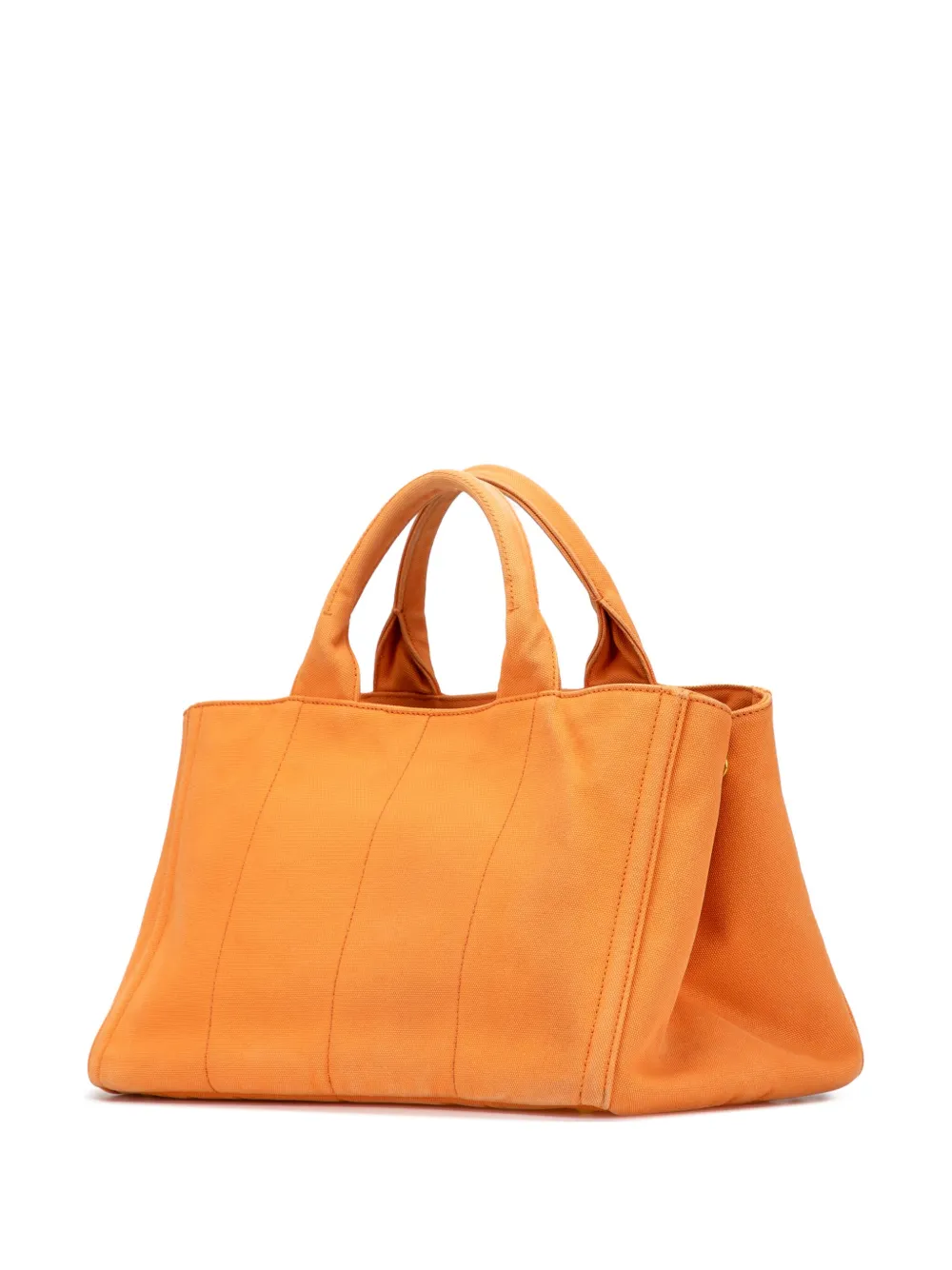 Pre-owned Prada 2010-2025 Canvas Canapa Bijoux Satchel In Orange