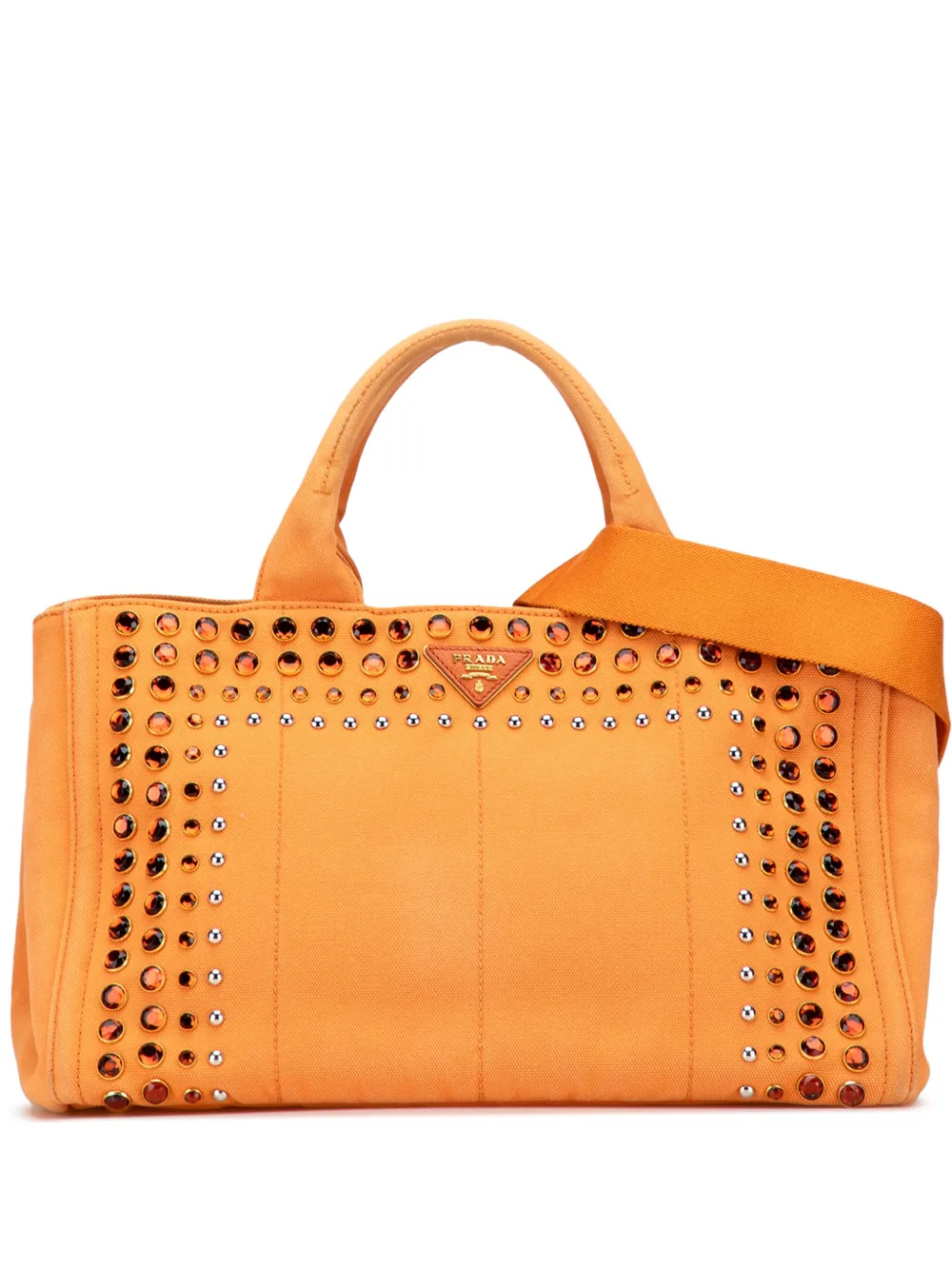 Prada Pre-Owned 2010-2025 Canvas Canapa Bijoux satchel - オレンジ Prada Pre-Owned 2010-2025 Canvas Canapa Bijoux satchel - オレンジ