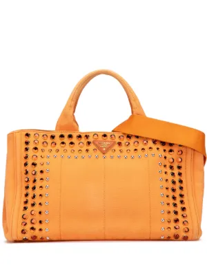 Prada Pre-Owned 2010-2025 キャンバス カナパ ビジュークラッチバッグ