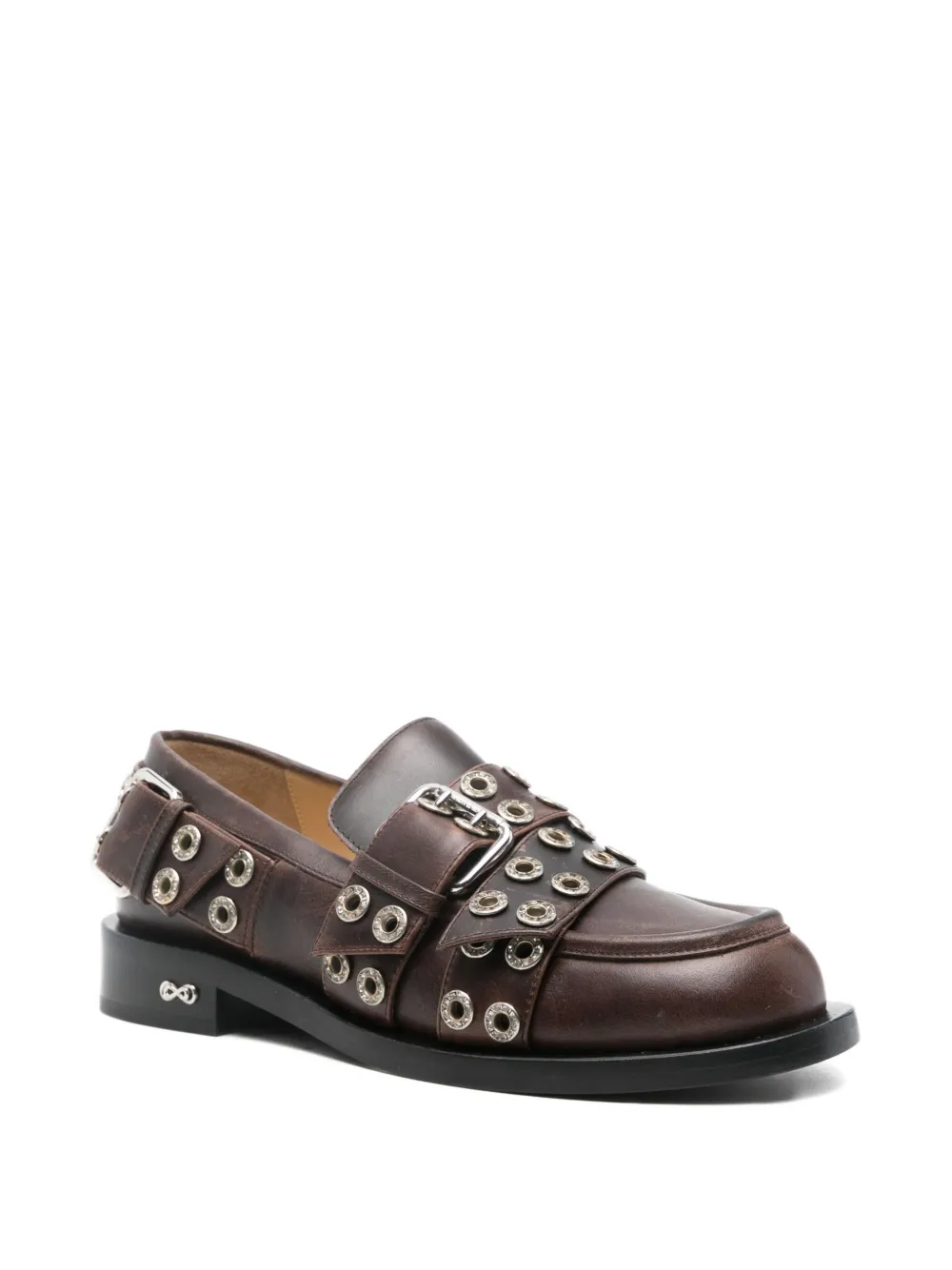 MACH & MACH buckle-belt leather loafers - Bruin