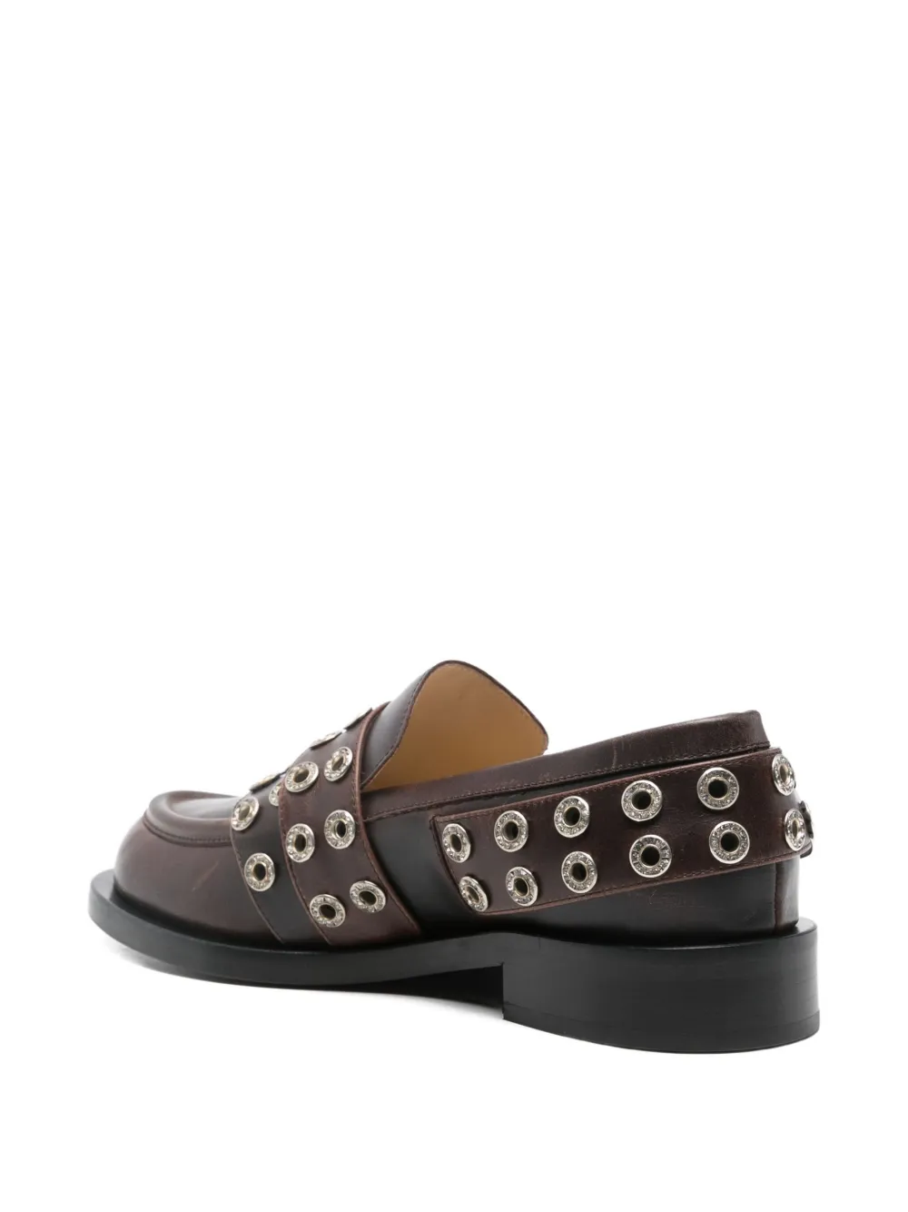 Mach&mach Buckle-belt Leather Loafers In Brown