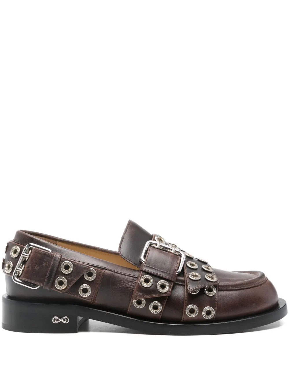 MACH & MACH buckle-belt leather loafers | Brown | Image 1