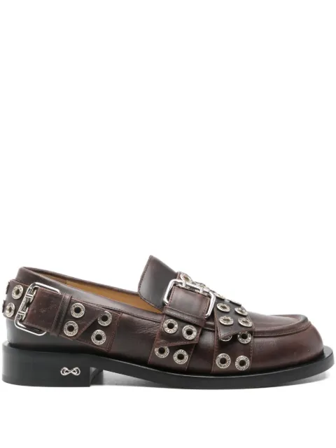 MACH & MACH buckle-belt leather loafers
