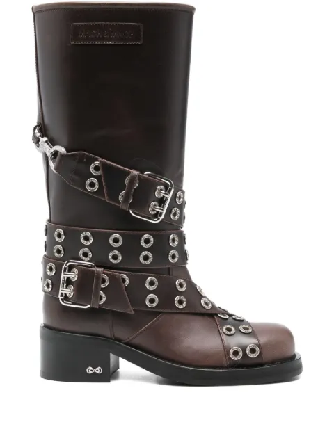 MACH & MACH 50mm buckle-belt leather boots