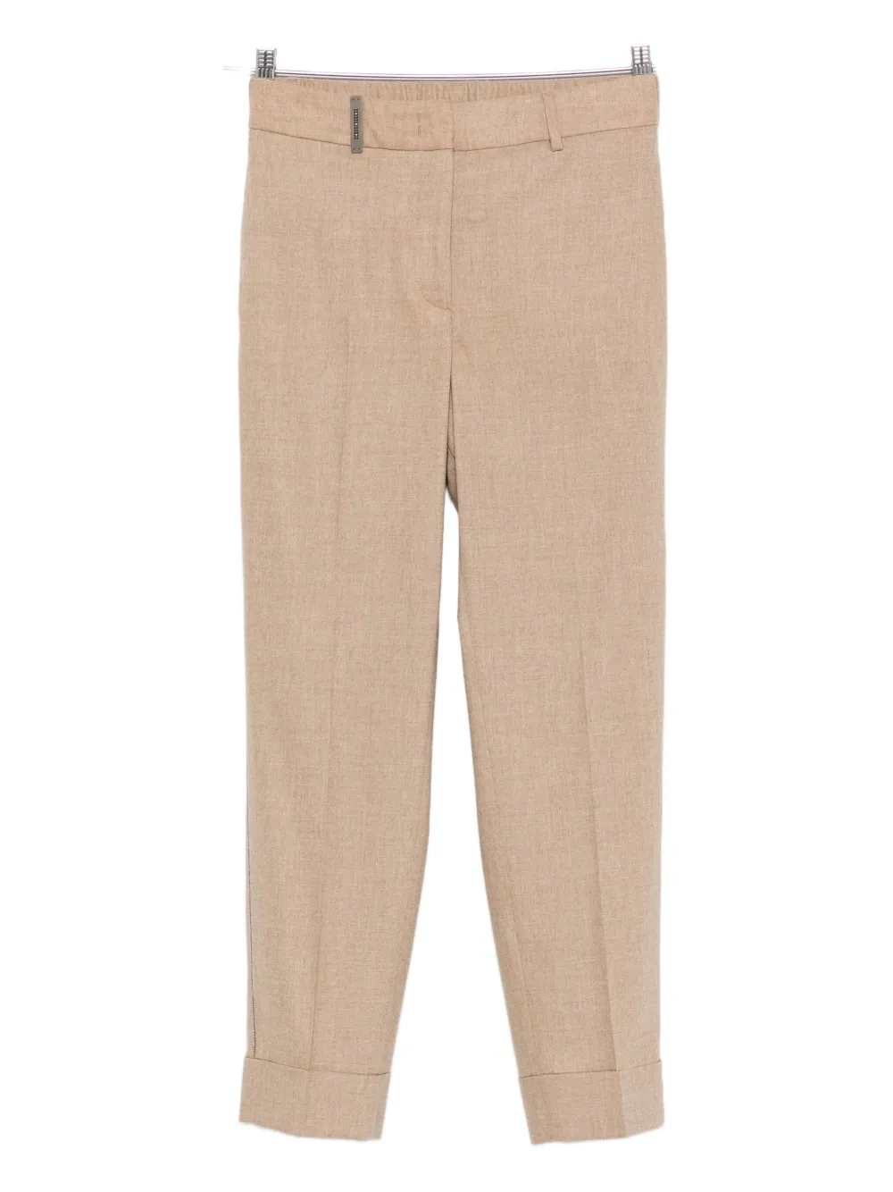 Peserico Cuffed Cropped Trousers In Brown