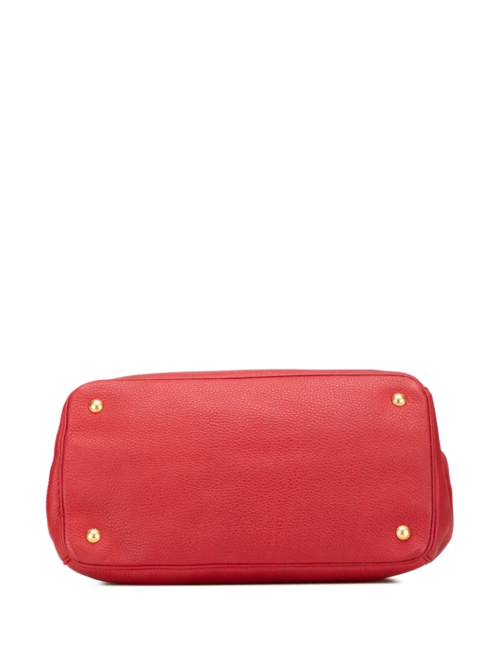 Pre-owned Prada 2013-2025 Vitello Daino Open Convertible Tote Satchel In Red