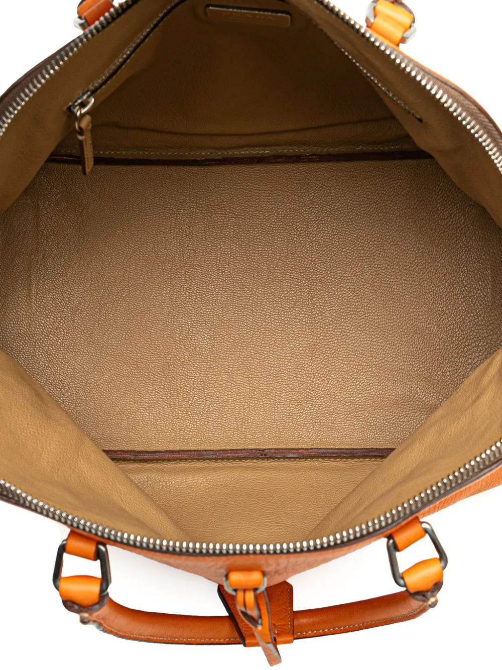 Pre-owned Prada 2000-2025 Cinghiale Leather Dome Handbag In Orange