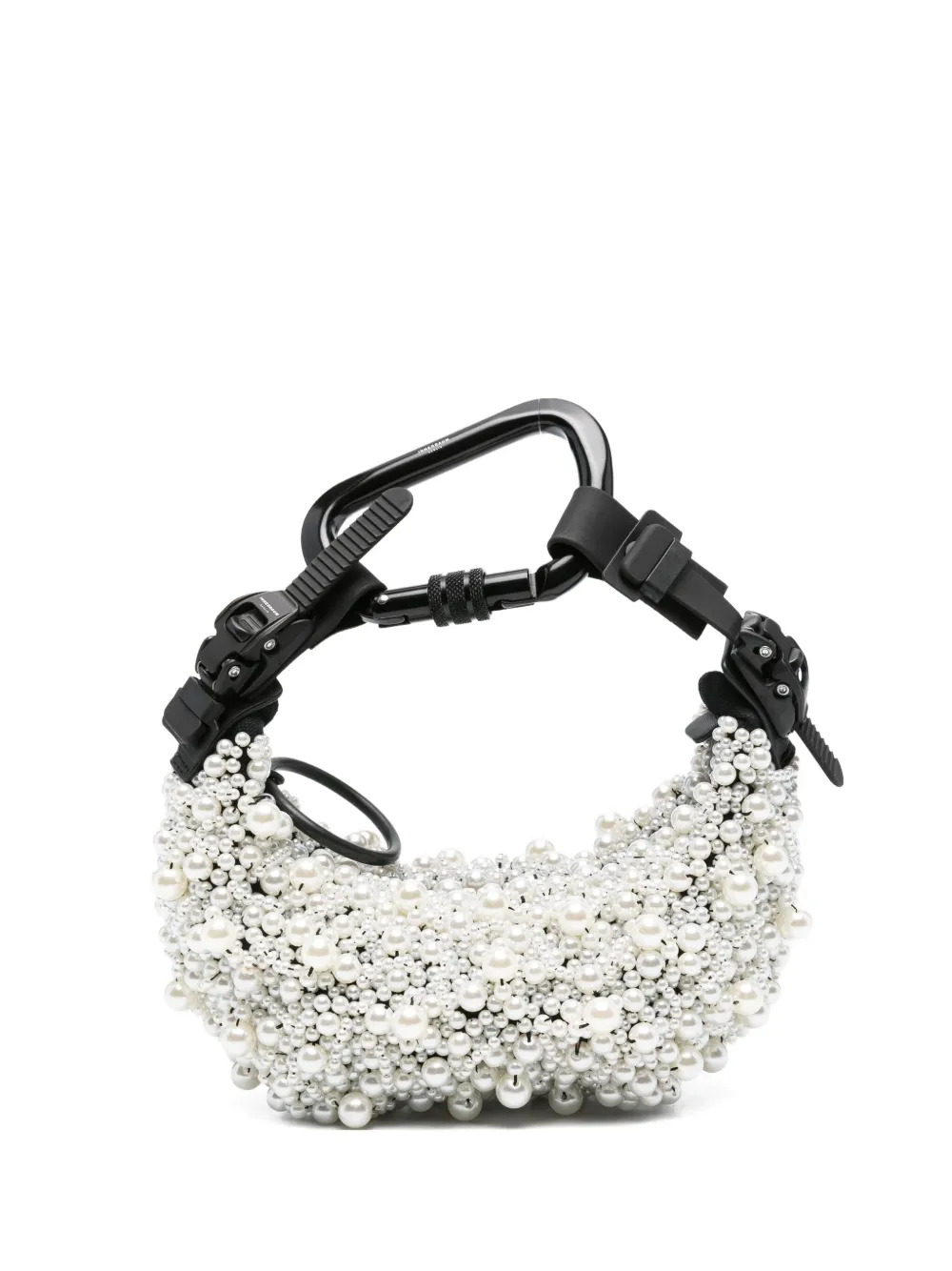 Innerraum pearl-embellished carabiner clutch bag | White | Image 1