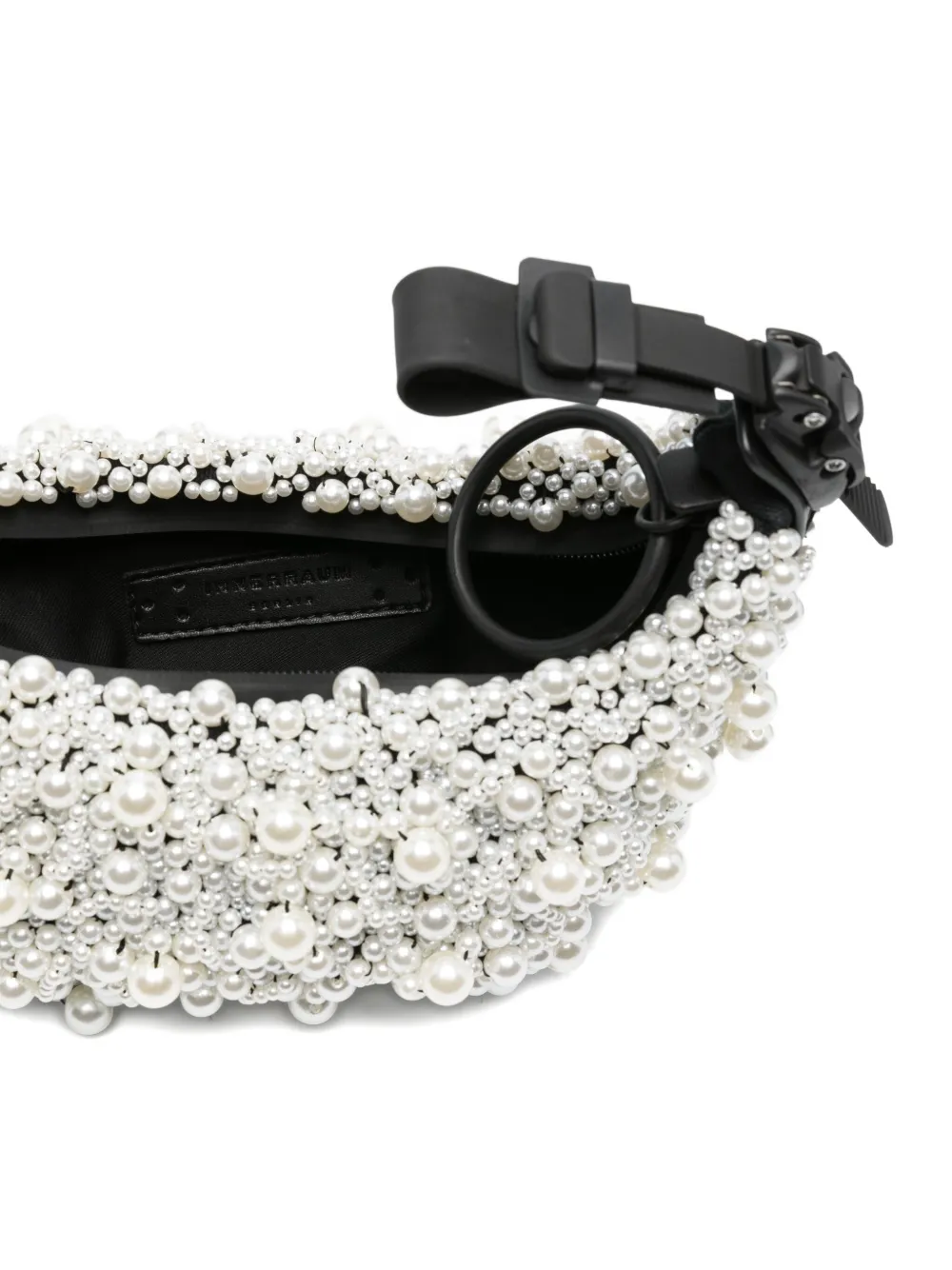 Innerraum Carabiner clutch verfraaid met parels Wit