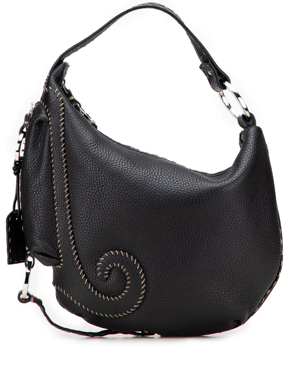 Fendi Pre-Owned 2000-2010 Leather Selleria Oyster hobo bag - ブラック Fendi Pre-Owned 2000-2010 Leather Selleria Oyster hobo bag - ブラック