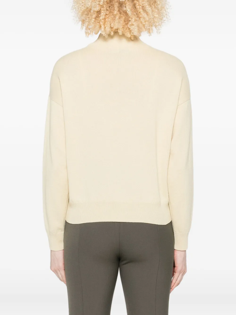 Peserico Top met geborduurd detail en hoge hals Beige