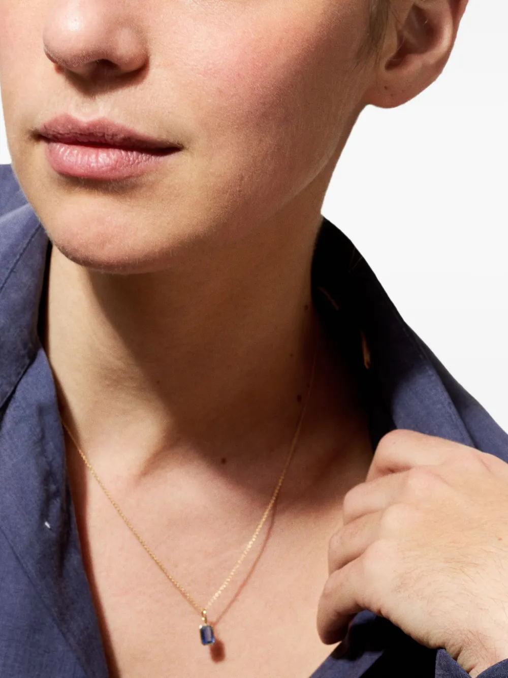 We by WHITEbIRD 18K yellow gold Dancing Drop kyanite pendant | Image 2