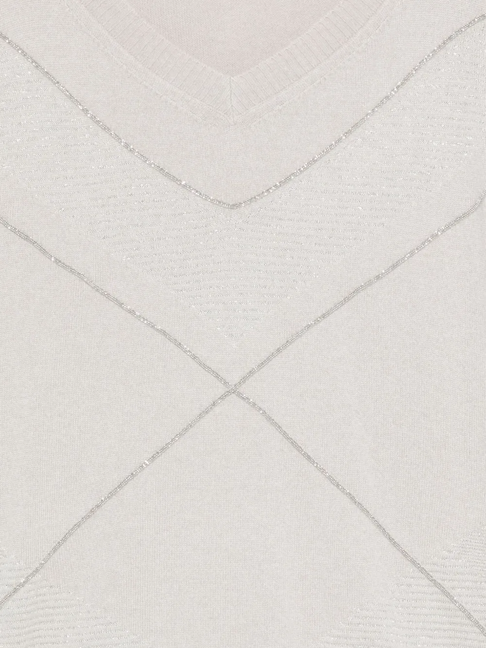 D Exterior V-neck Embellished Knitwear In Neutral