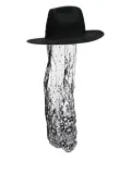 Isabel Benenato lace-detailed hat - Black