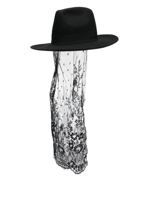 Isabel Benenato lace-detailed hat