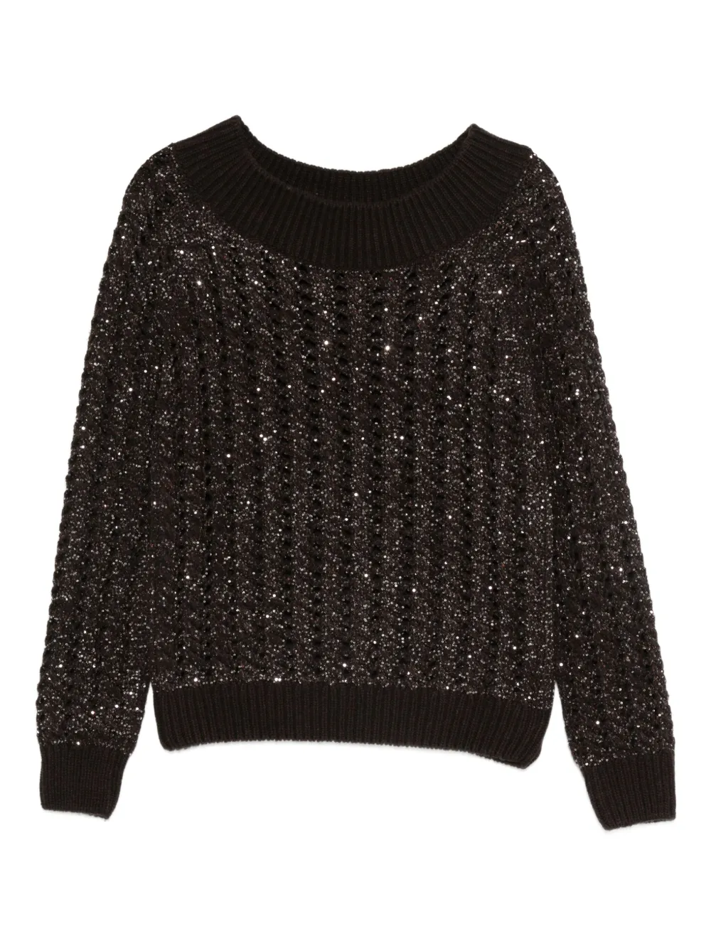 D.Exterior sequin-embellishment sweater | Black | Image 1