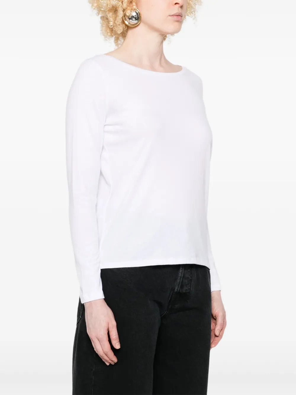 Majestic Filatures T-shirt met boothals Wit