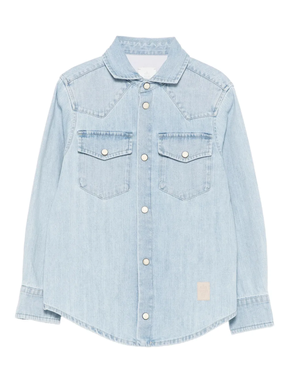 Eleventy Kids logo-patch denim shirt | Blue | Image 1
