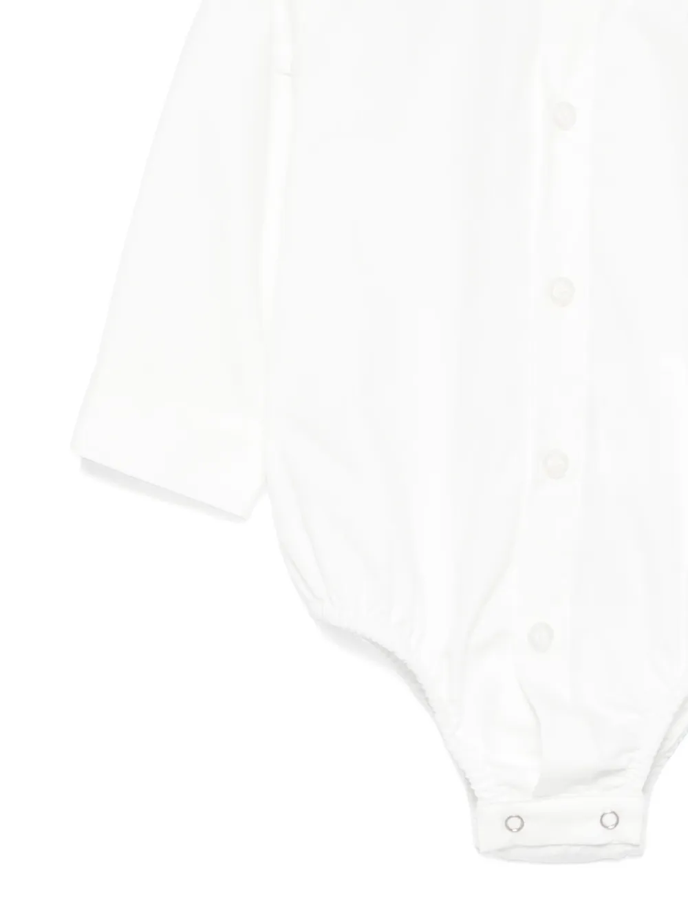 Fay Button-fastening Long-sleeve Bodysuit In White