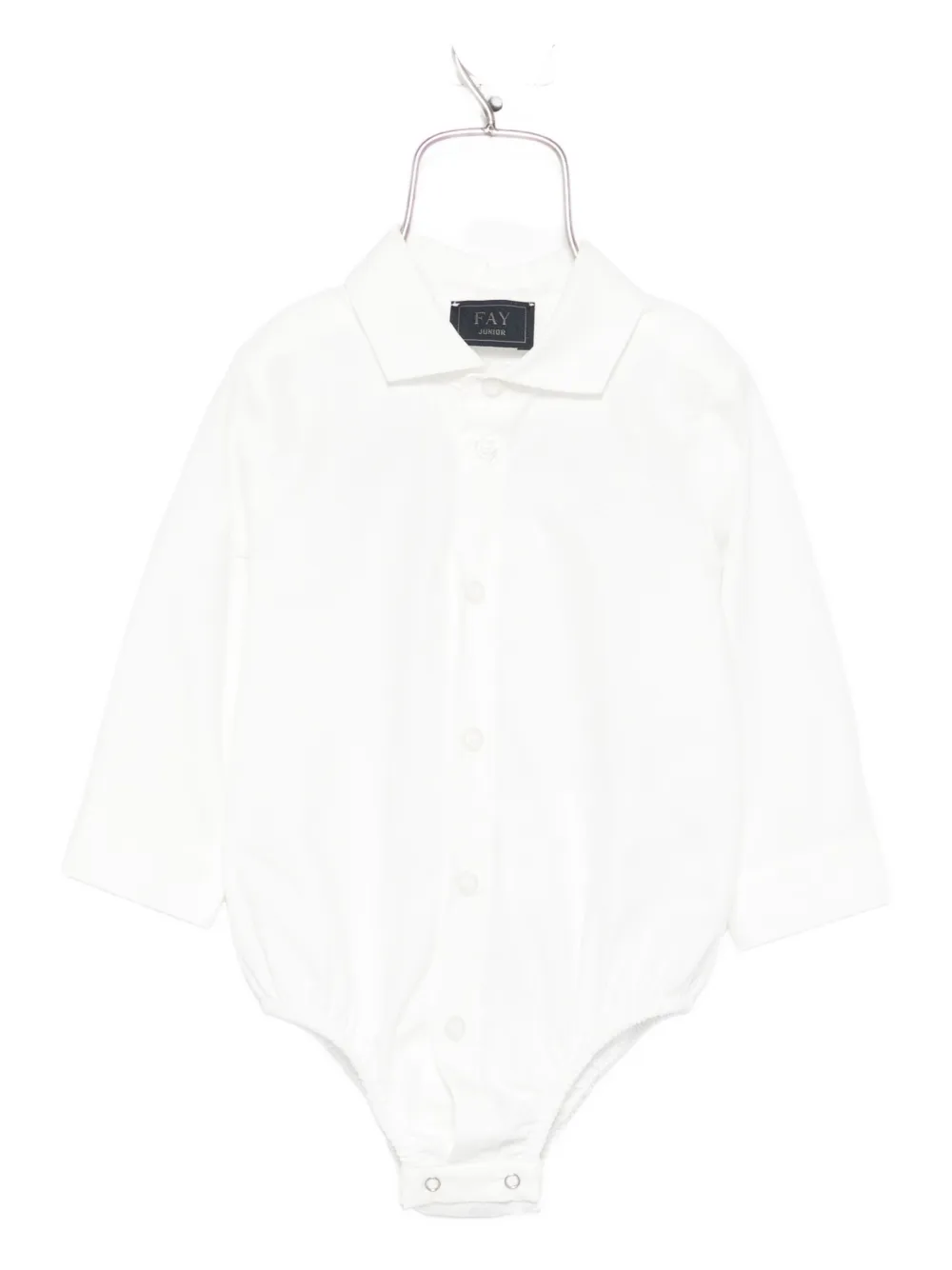 Fay Button-fastening Long-sleeve Bodysuit In White