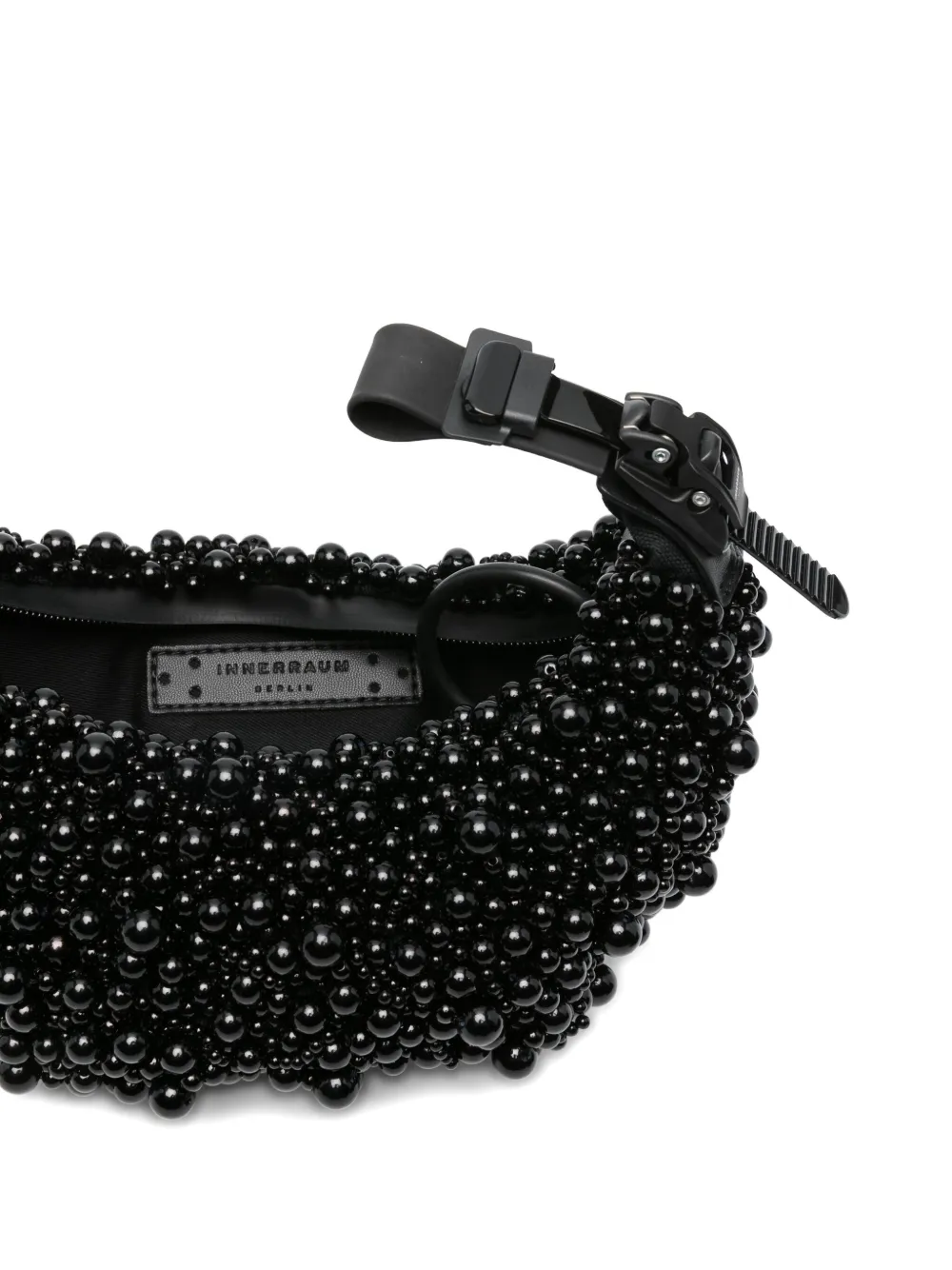 Innerraum Carabiner clutch met kralen Zwart