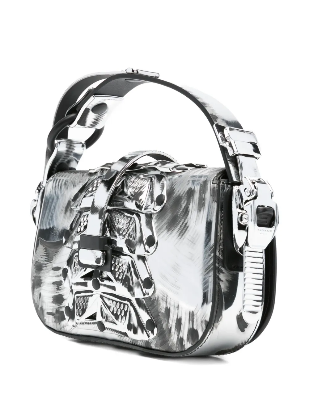 Innerraum Metallic-buckle Patterned Tote Bag In Silver