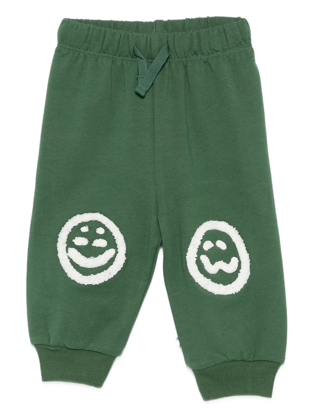 Molo Smiley-face Elasticated Trousers In Green