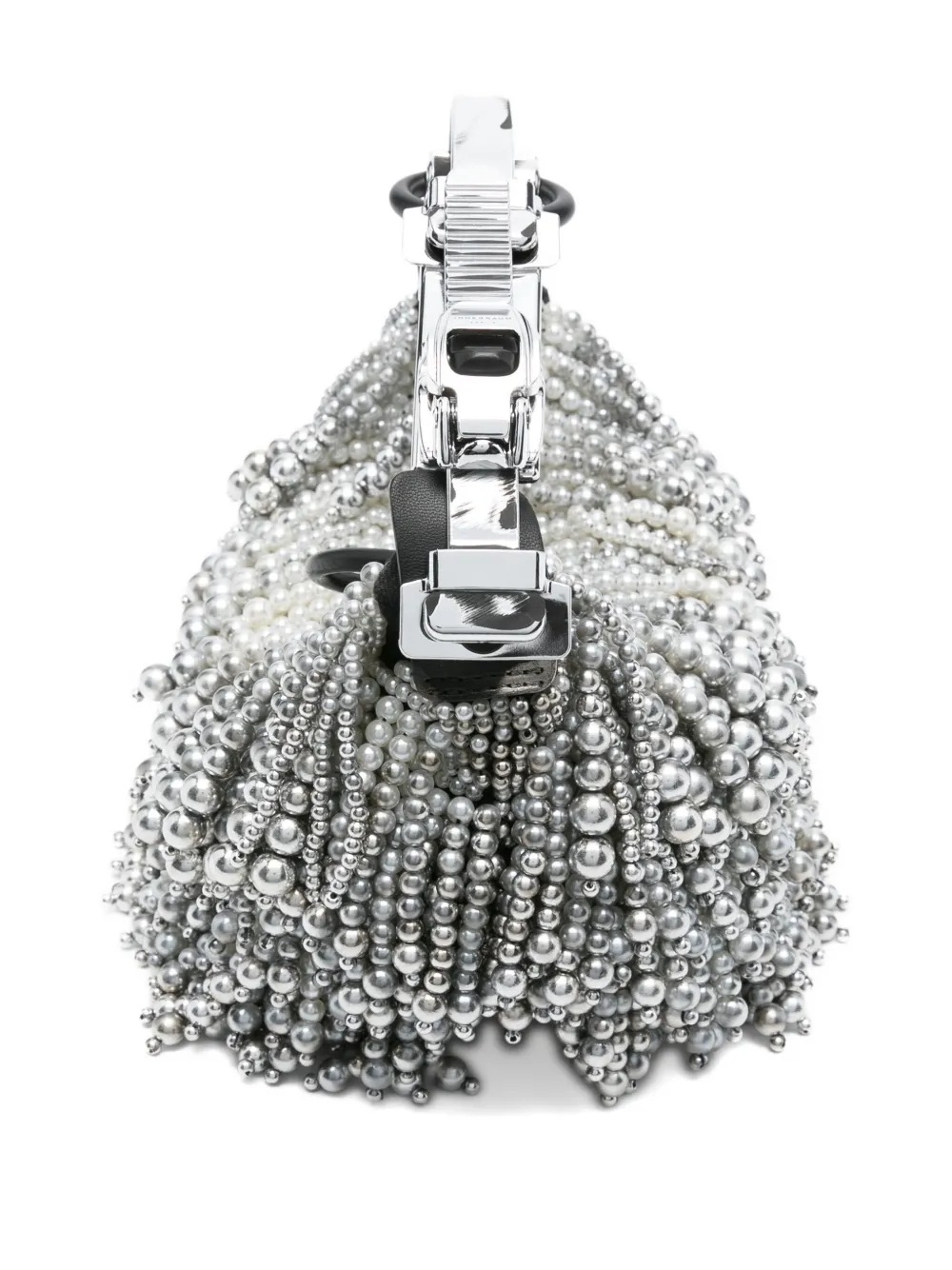 Innerraum Pearl-embellished Buckle Shoulder Bag In Silver