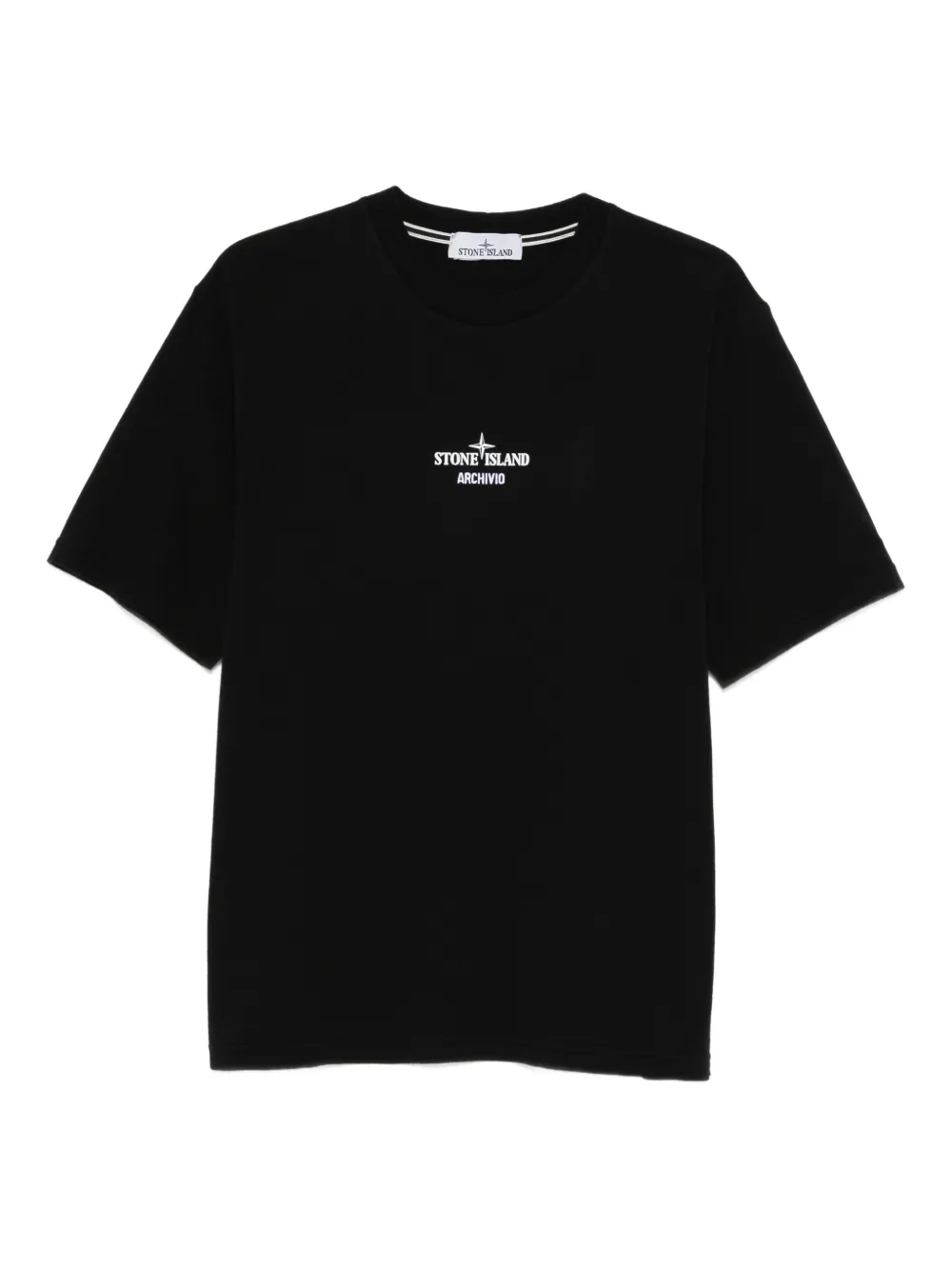 Stone Island logo-printed crew-neck T-shirt | Black | Image 1