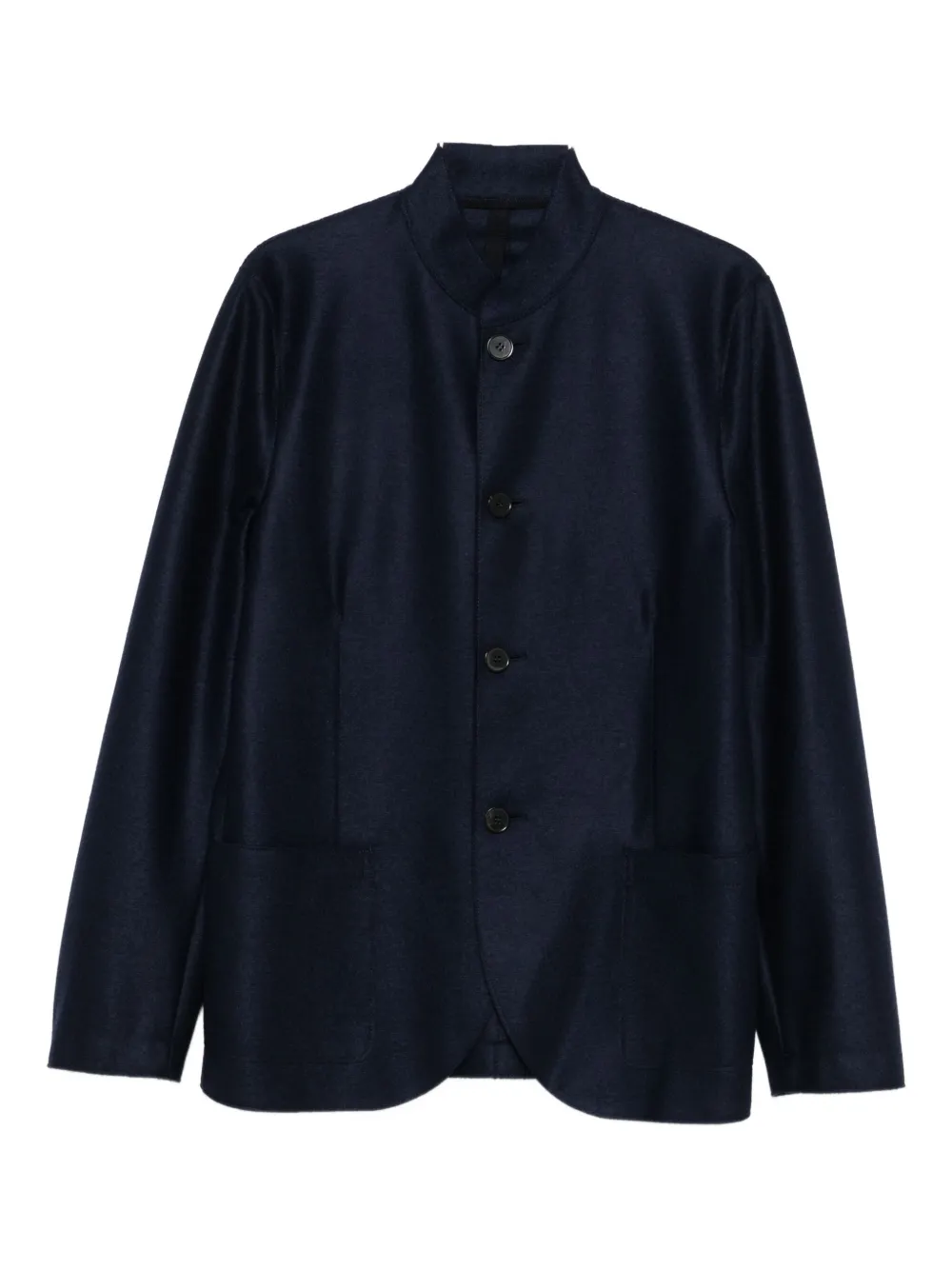Harris Wharf London Nehur Mandarin-collar Button Jacket In Blue